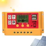 Charge Controllers for Solar Panels | 12V/24V Intelligent Regulator with Adjustable LCD - Double USB Port, Auto Timer Settings, Multiple Load Control Modes for Outdoor, Camping