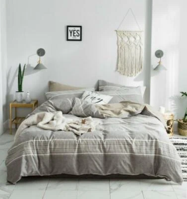 3D Gray Stripes ZHUB3007 Bed Pillowcases Quilt Duvet Cover Queen King Zoe
