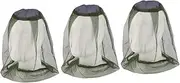 Kisangel Elastic-end Net Cap Hat 3 Pack Anti-bite Mosquito Protection for Hiking Camping Fishing and Hunting Green