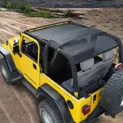 Mesh Bikini Top Cover Provides UV Sun Protection for Jeep Wrangler TJ 1997-2006