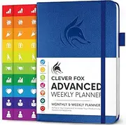Clever Fox Advanced Weekly Planner – Undated Weekly & Monthly Life Goal Planner for Daily Productivity, Time Management and Hit Your Goals – Day Organizer Journal – Hardcover A5, Mystic Blue