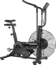 [leikefitness] Fan Exercise Bike Upright AirBike Indoor Cycling Stationary Bicycle with Unlimited Air Resistance System,Heart Rate Compatibility and Tablet Holder for Home Cardio Workout