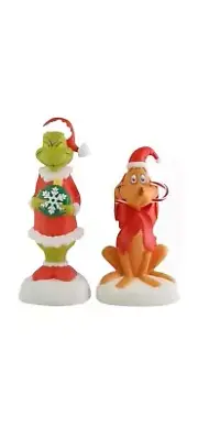 The Grinch Stole Christmas LED Dr Seuss' Grinch & Max Blow Mold Set of 2