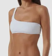 $120 Melissa Odabash Women's White Toulouse Ribbed Bikini Top Swimwear Size US 4