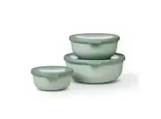 Mepal Cirqula Bowl, Round, 3 Piece Set (Nordic Sage) - Small