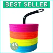 Agility Training Cones - 48 Pcs 6 Inch & 8 Inch, Durable & Rip-Resistant Markers
