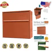 Durable Chili Red Locking Mailbox - Wall Mount, Weatherproof Security Design