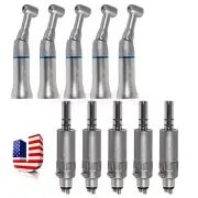 5 Kits Dental low Slow Speed handpiece Contra Angle handpieces +4-Hole Air Motor