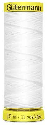 10 Pack Gutermann Elastic Thread 11yd-White 10E-5019