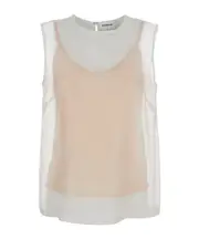 P.A.R.O.S.H. Semi-Sheer Sleeveless Top S,XL,L,M light pink