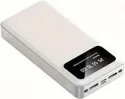 Power Bank 30000 mAh, PD22.5W Fast Charging Portable Charger with Double Output & Inputs, LED Display, LED Flashlight, High Capacity Mobile Power Supply for Most Phone On The Market-White
