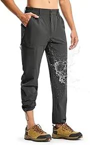 [TBMPOY] Men's Hiking Pants Lightweight Quick Dry Water Resistant Fishing Workout Cargo Pants with Zip Pockets Outdoor Travel