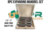 Precision Expanding Mandrel Set 1/2" to 2", 12.7mm to 50mm 8 Mandrels