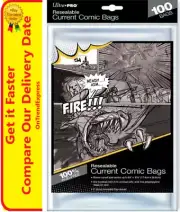 100 Ultra PRO Resealable Current Comic Bags Sleeves Protectors 174mm x 266mm