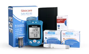 Sinocare AQ UC 血糖尿酸2合1測試儀 (國際版本) 主機套裝 (主機連50血糖試紙+50尿酸試紙+50針)