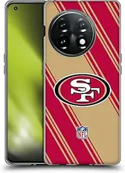 Head Case Designs Officially Licensed NFL Stripes San Francisco 49ers Artwork Soft Gel Case Compatible with OnePlus 11 5G