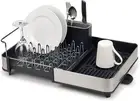 Joseph Joseph Extend Steel Expandable Dish Drainer Rack with Removable Cutler...