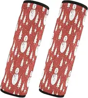 Car Seat Belt Pads Covers 2 Piecing Soft Car Safety Seat Belt Strap Shoulder Pad Backpack Shoulder Strap Pad Cover Car Accessories for Adults Child Kids S Christmas Pattern Red