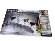 Prodyne Stay-Put No-Tip Stemware Tray – Serving ST20 Easy Carry for Hosting NEW