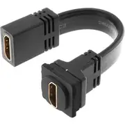 Black 4K @60hz Flexible HDMI to HDMI Insert Suits Clipsal Wall Plates