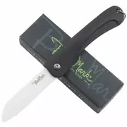 Benchmark Ceramic Keychain Folding Pocket Knife Black Handle Folder