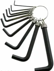Allen Key 10 pc Hex Key Set Metric 1.5 - 10mm Allen Allan Wrench Keyring Hexagon