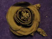 Millinery Flower 4" All Black of Pure Silk Fabric for Hat Wedding + Hair KM3 C