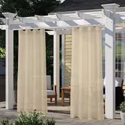 Outdoor Curtain for Patio - 2 Panels Waterproof Tab Top Panels, Linen