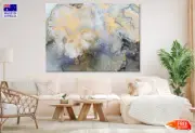 Gold & Gray Abstract Design Wall Canvas Home Decor Australian Made Quality