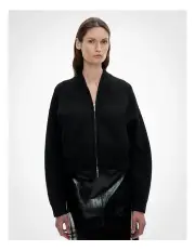 [Witchery] Wool Knit Bomber Jacket in Black