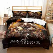 a2652 Bed Sheets Game A-Assassin S Creed Art Bedding Set Gamer Duvet Cover Set Adult boys Bedroom Double Comforter Boys Gift3-Piece Bedding Set (1 D