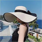 [TOMYEUS] Sun Hats Summer Sun Hat Ladies UV Protection Big Brim Fisherman Hat Beach Seaside Travel Panama Hat Beach Cap (Color : 01)