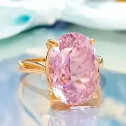 5 CT Oval Cut Pink Sapphire Ring 925 Silver Big Stone Engagement & Proposal Ring