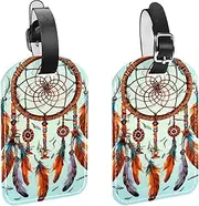 [WOSHJIUK] 2-Pc,Luggage Tags for Suitcases,Travel Tags for Luggage,Dreamcatcher Ethnic Style