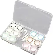 [PERSELOSO] 6pcs Lens Holder Transparent Case with Tweezers and Suction Lens Container for Home Travel and Outdoor Use for Organizing Lenses