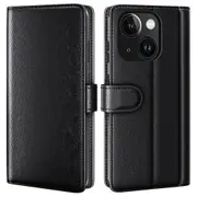 Flip Phone Case for iPhone 15 Plus Genuine Split Leather Wallet Stand ic Cover