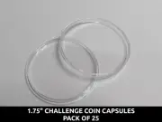 25 1.75" Challenge Coin Capsules - 45mm coin holders