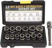 Kit de extractor de pernos, juego de 14 dados para extractores de tuercas