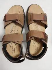 Men's Clarks Hapsford Tan Leather Creek Sandals Size 10.5 M NIB