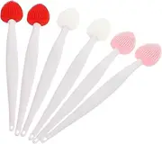 MUSISALY Silicone Nose Lip Scrub Brush Set 6pcs Double-sided Cleaning Brush Tri-lip Exfoliating Soft Face Cleansing Tool