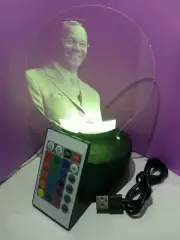 Minister Farrakhan 3D Photo Lamp Farrakhan Acrylic Plate RGB 7 Color Light