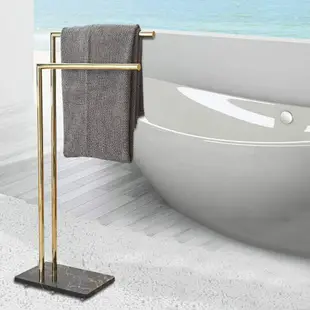 落地毛巾架浴室立式衣物大理石浴巾架晾衣浴缸收納置物架