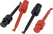 uxcell Multimeter Lead Wire Probe Test Hook Kit Connector Red Black 4 Pcs