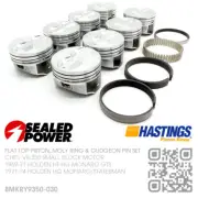 SEALED POWER SBC 350+0.030" FLAT TOP PISTONS & MOLY RINGS HOLDEN HT-HG-HQ MONARO