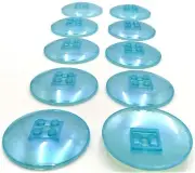 Lego 10 New Satin Trans-Light Blue Dishes 6 x 6 Inverted Radar Solid Studs Parts