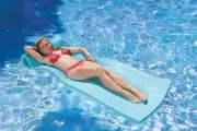 Northlight 74" Icy Blue Floating Foam Swimming Pool Mattress Lounger Head Rest