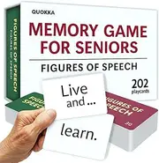QUOKKA Figures of Speech Memory Card Game for Adults – 202 Playcards for Memory Games for Seniors – Activities for Dementia Patients - Large Print, Easy-to-Read Trivia Cards