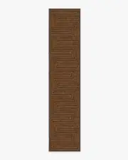 75' x 365' | Machine Washable Runner Rug | Kid & Pet Friendly | Indoor Rug | Jonathan Adler Labyrinth Brown & Orange Rug | Ruggable