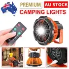 Portable USB Rechargeable LED Fan Camping Lights Lantern Lamp & Hook Remote