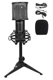 Rockville RCM01 PC Gaming Twitch Stream Microphone Mic+Shock Mount+Desk Stand
